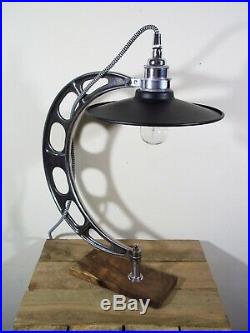 Large Vintage/Retro Cast Iron Industrial/Steampunk/Aviator Table/Desk/Lamp/Light