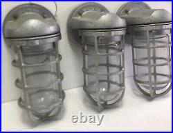 Lot Of 3 Vintage Nautical Lights? Sconce Jar Light Fixtures Hi-Lite MFG Company