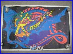 Magic Dragon 1971 black light poster vintage psychedelic myth Displayed C1965