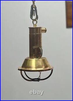 Marine Brass Reclaimed Vintage Japan Monster Ceiling Pendant Light With Hook