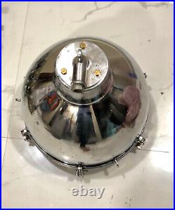 Marine Cargo Original Old Vintage Refurbished Aluminum Fluted Ceiling Light -Big