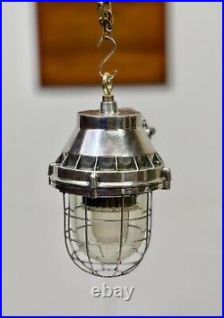 Marine Original FLAMEPROOF Aluminium Vintage Industrial Electric Hanging Light