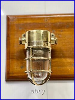 Marine Original Vintage Ship Brass Old Swan Nautical Cargo Wall Light Fixture