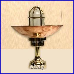 Marine Passageway Light Brass with Copper Shade Antique Vintage Light Fixture