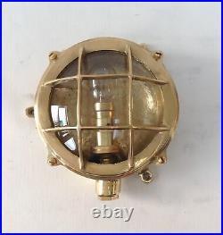 Marine Ship Nautical Brass Vintage Passage Ceiling/Wall Deck Light Set of 2