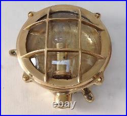 Marine Ship Nautical Brass Vintage Passage Ceiling/Wall Deck Light Set of 2