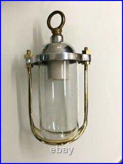 Marine Vintage Style Solid Aluminum & Brass Chandelier Pendant Light Lot of 2