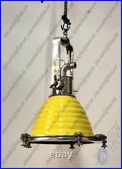 Marine Vintage Style Solid Aluminum Ship Ceiling Pendant Light Yellow Coating