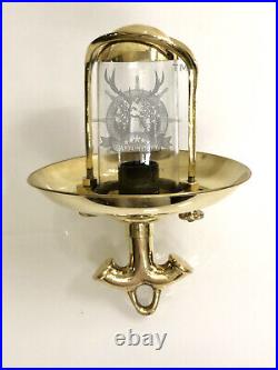 Maritime Antique Brass Nautical Hanging Marine Decor Pendant Light with Shade