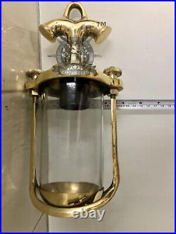 Maritime Antique Brass Nautical Hanging Marine Decor Pendant Light with Shade