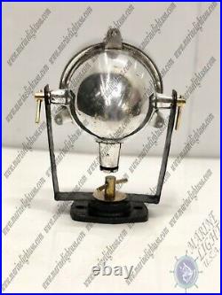 Maritime Antiques Reclaimed Aluminum & Brass Vintage Mini Spot Light with Stand