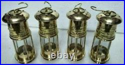 Maritime Brass Miner Oil Lamp 7 Vintage Nautical Boat Light Lamp Lot Of 4 pcs