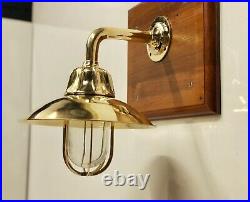 Maritime Handmade Antique Brass Sconce Swan Ship Light With Shade Lot 4