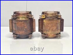 Maritime Ship Salvage Original Brass Industrial Vintage Electric Lamp Lot of 2