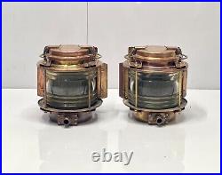 Maritime Ship Salvage Original Brass Industrial Vintage Electric Lamp Lot of 2