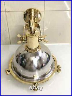 Maritime Vintage Solid Aluminum & Brass Ceiling Mount Pendant Ship Light Fixture