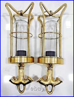 Maritime Vintage Style Solid Brass Bulkhead Nautical Hanging New Light Lot of 5