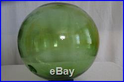 Marked Handblown Light Green-Glass-Japanese-Fishing-Float-Ball-Buoy-Vintage 46