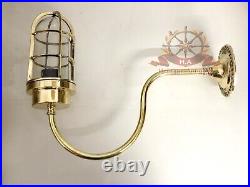 Minimalist Design Nautical Antique Industrial Handmade Brass Arched Swan Light