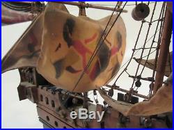 Model Pirate Ship Vintage Alcatraz 1935 Antique Lights Up Hand Made Folk Art