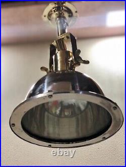Modern Style Vintage Aluminum & Brass Nautical Ship Cargo Ceiling Pendant Light