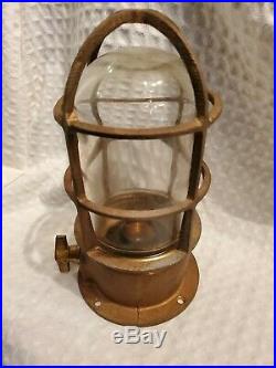 NEW OLD STOCK Vintage Russell & Stoll Brass Ship's Light Explosion Proof withMount