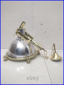 Nautical Antique Marine Aluminum & Brass Hanging Pendant Vintage Light