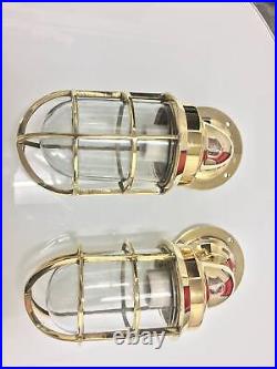 Nautical Brass American Vintage Passageway Bulkhead Wall Ship Light