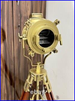 Nautical Brass Antique Marine Studio Searchlight Floor Lamp Handmade Adjustable