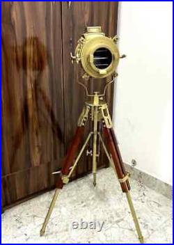 Nautical Brass Antique Marine Studio Searchlight Floor Lamp Handmade Adjustable