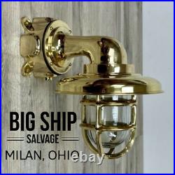 Nautical Brass Bulkhead Dock Light With Brass Rain Cap