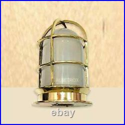 Nautical Brass Bulkhead Light Ship Marine Vintage Style Ceiling Fixture 1 Pcs