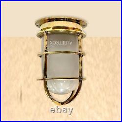 Nautical Brass Passageway Light Marine Vintage Bulkhead Antique Light Fixture