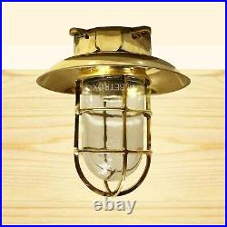 Nautical Bulkhead Light Antique Brass Vintage Marine Ceiling Light Home Decors
