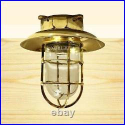Nautical Bulkhead Light Antique Brass Vintage Marine Home Decor Ceiling Light
