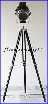 Nautical Decor Searchlight Floor Lamp Spot Search Light Vintage Tripod Stand