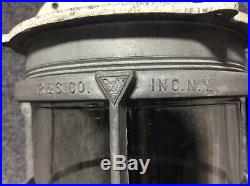 Nautical Explosion Proof Russell & Stoll Industrial Boat Light Fixture. Vintage