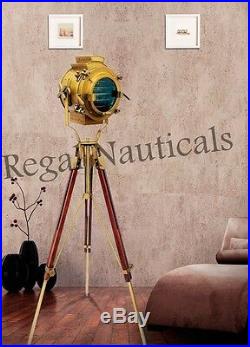 Nautical FloorLamp Tripod Vintage Studio Light Home Searchlight E27 Office Lamp