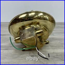 Nautical Frosted Globe Brass Ceiling Light With Brass Deflector Cover