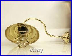 Nautical Handmade Maritime Brass Swan Sconce Arched Light With Shade