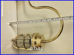 Nautical Handmade Maritime Brass Swan Sconce Arched Light With Shade