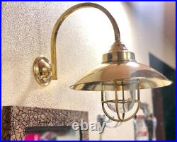 Nautical Interior Decoration Vintage Style Brass Bulkhead Wall Mount Light Set 2