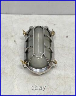 Nautical Marine Aluminum Wall Passageway Ship Antique Light with white glass