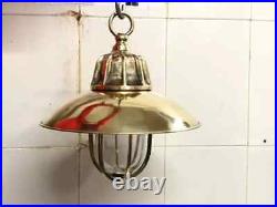 Nautical Marine Antique Bulkhead Ceiling Brass Hanging New Light with Shade 1pcs