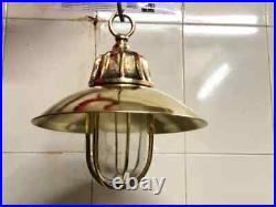 Nautical Marine Antique Bulkhead Ceiling Brass Hanging New Light with Shade 1pcs