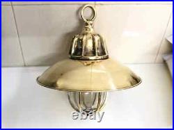 Nautical Marine Antique Bulkhead Ceiling Brass Hanging New Light with Shade 1pcs