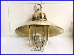 Nautical Marine Antique Bulkhead Ceiling Brass Hanging New Light with Shade 1pcs