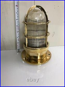 Nautical Marine Brass Metal Vintage Old Bulkhead Wall Lamp with Copper Shade