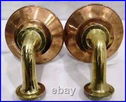 Nautical Marine Brass Wall Sconce Outdoor Ship Light With Copper Shade Set Of 2