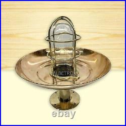 Nautical Marine Bulkhead Light Antique Brass Retro Ceiling Fixture With Shade